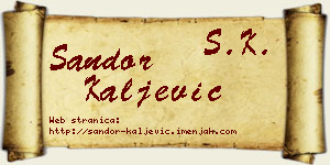Šandor Kaljević vizit kartica